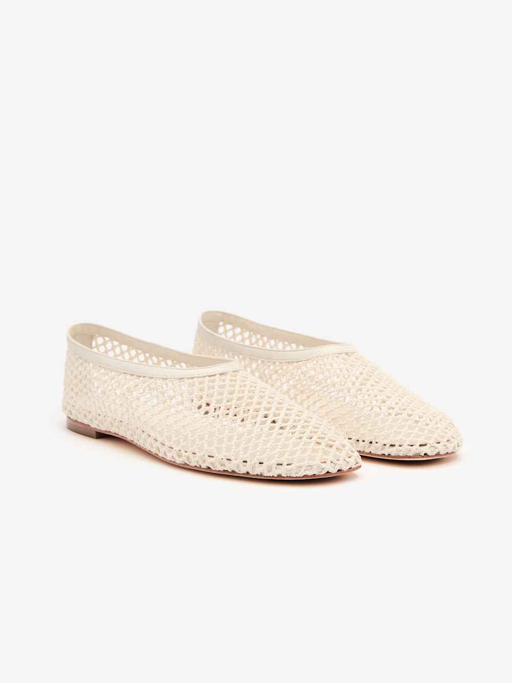 Reformation Britt Ballet Flat - Ivory Crochet
