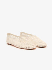Reformation Britt Ballet Flat - Ivory Crochet