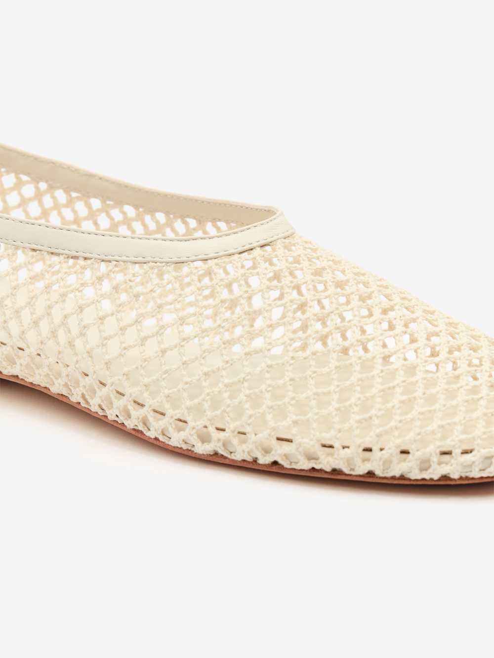 Reformation Britt Ballet Flat - Ivory Crochet