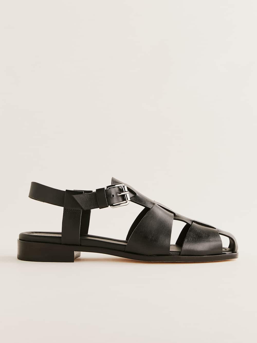 Reformation Freya Fisherman Sandal - Black Leather