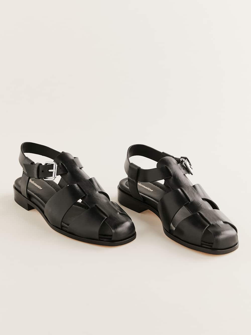 Reformation Freya Fisherman Sandal - Black Leather