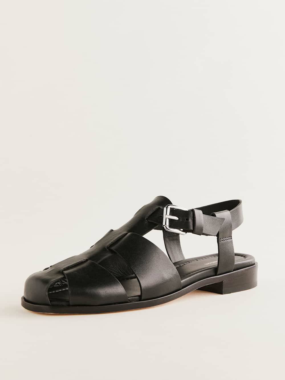 Reformation Freya Fisherman Sandal - Black Leather