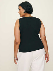Reformation Dusk Knit Top Es - Black