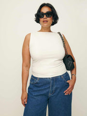 Reformation Dusk Knit Top Es - Fior Di Latte