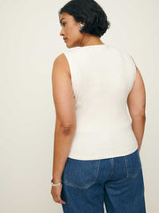 Reformation Dusk Knit Top Es - Fior Di Latte