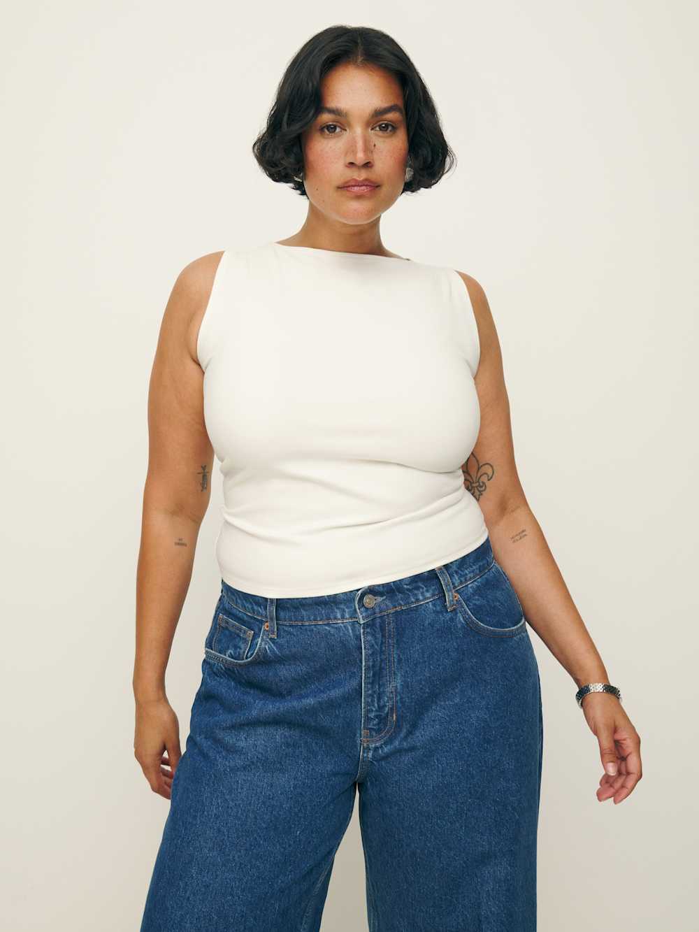 Reformation Dusk Knit Top Es - Fior Di Latte