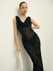 Reformation Cavallo Dress - Black Burnout Velvet