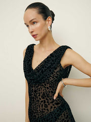 Reformation Cavallo Dress - Black Burnout Velvet