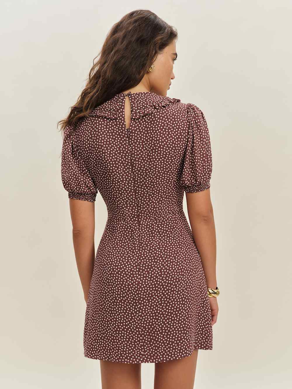 Reformation Kaylia Dress - Choco Dot