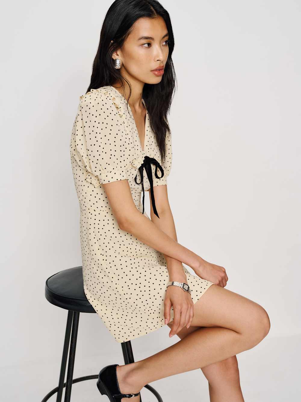 Reformation Kaylia Dress - Salt And Pepper