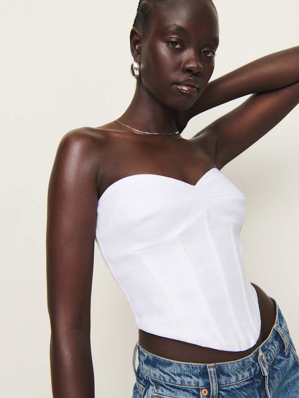 Reformation Pacie Linen Top - White