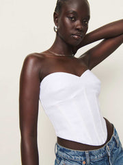 Reformation Pacie Linen Top - White