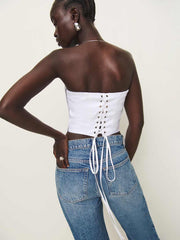 Reformation Pacie Linen Top - White