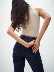 Reformation Jax Stretch High Rise Straight Jeans - Seneca