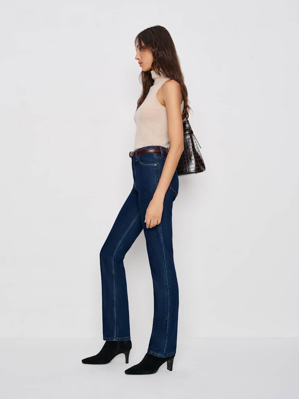 Reformation Jax Stretch High Rise Straight Jeans - Seneca