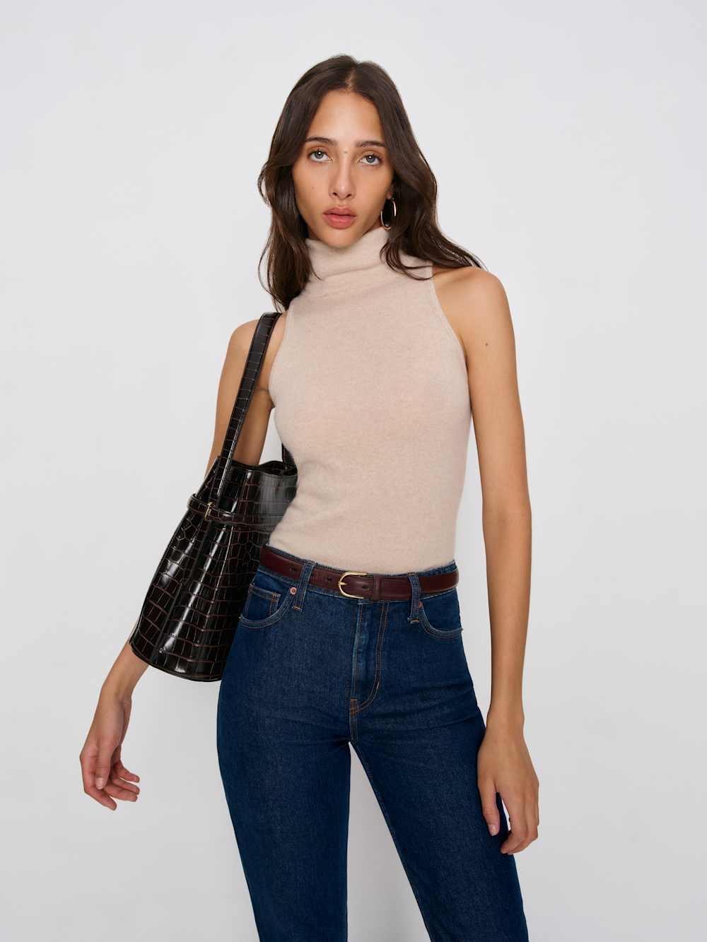 Reformation Jax Stretch High Rise Straight Jeans - Seneca