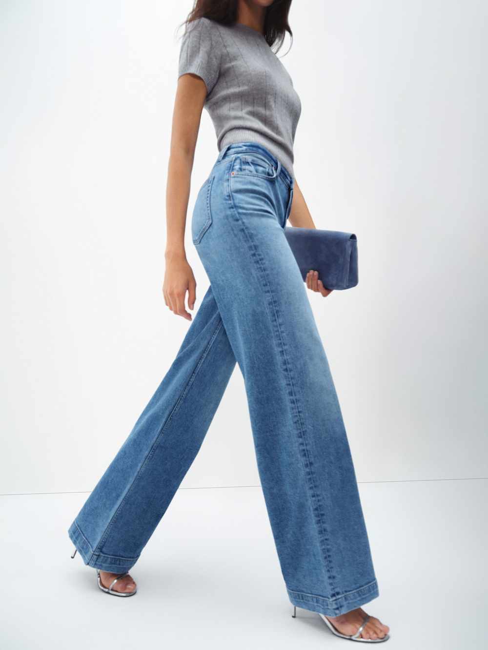 Reformation Bex Super Stretch High Rise Wide Leg Jeans - Woods