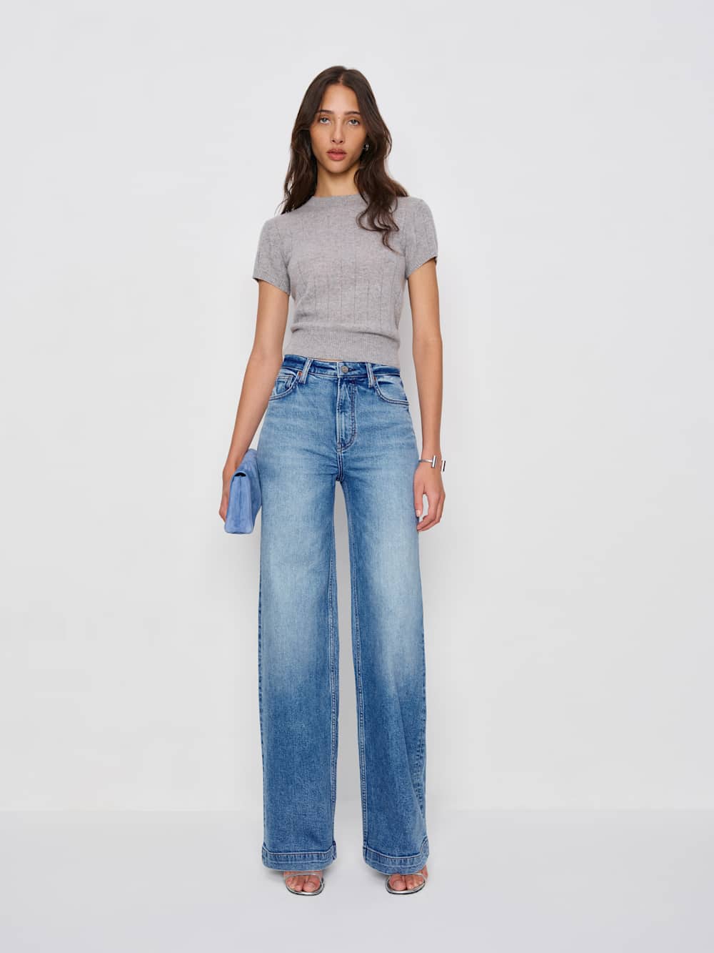 Reformation Bex Super Stretch High Rise Wide Leg Jeans - Woods