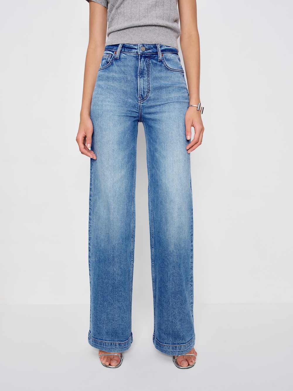 Reformation Bex Super Stretch High Rise Wide Leg Jeans - Woods