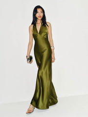 Reformation Petites Daniela Silk Dress - Pear