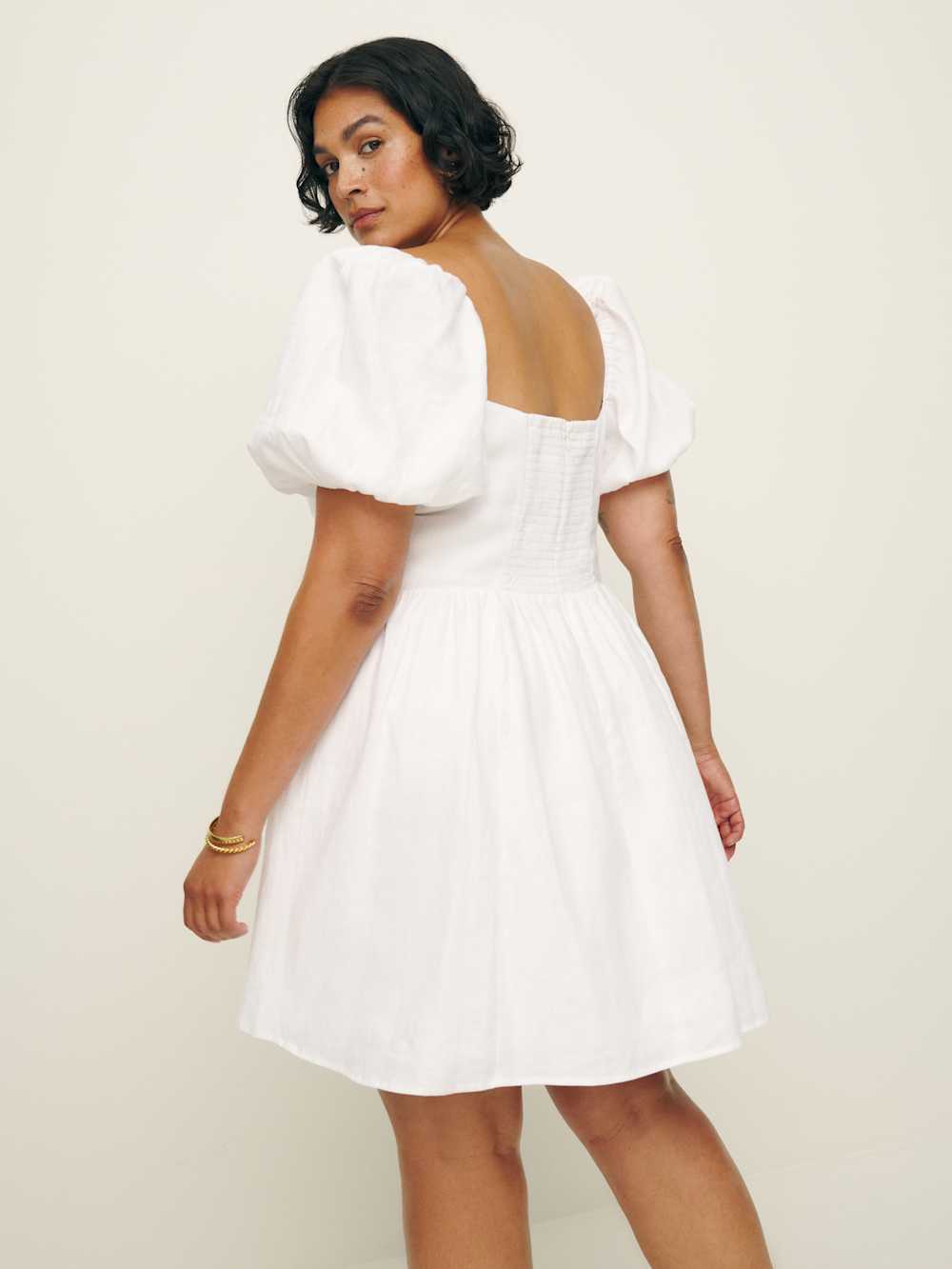 Reformation Malvina Linen Dress Es - White