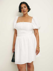 Reformation Malvina Linen Dress Es - White