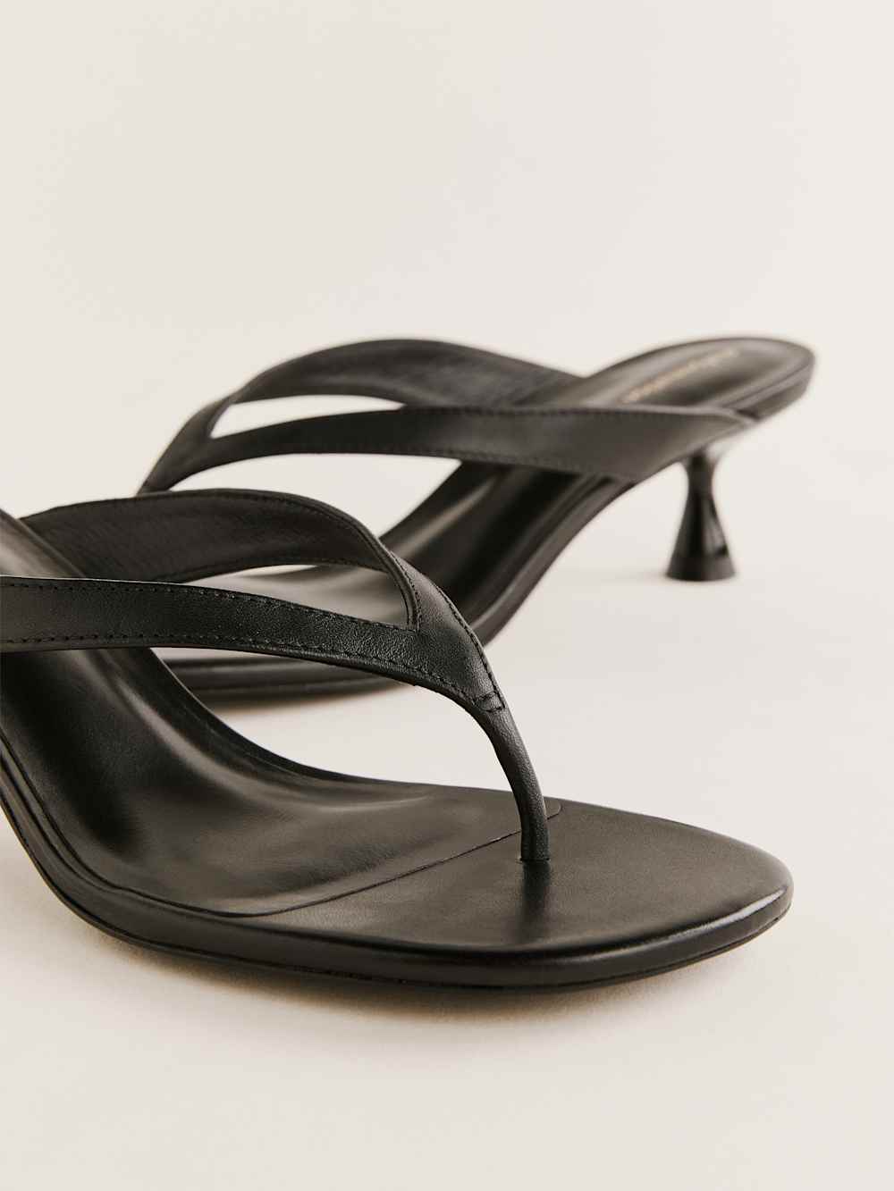 Reformation Sophie Heeled Sandal - Black Leather