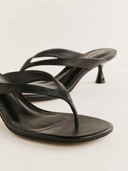 Reformation Sophie Heeled Sandal - Black Leather