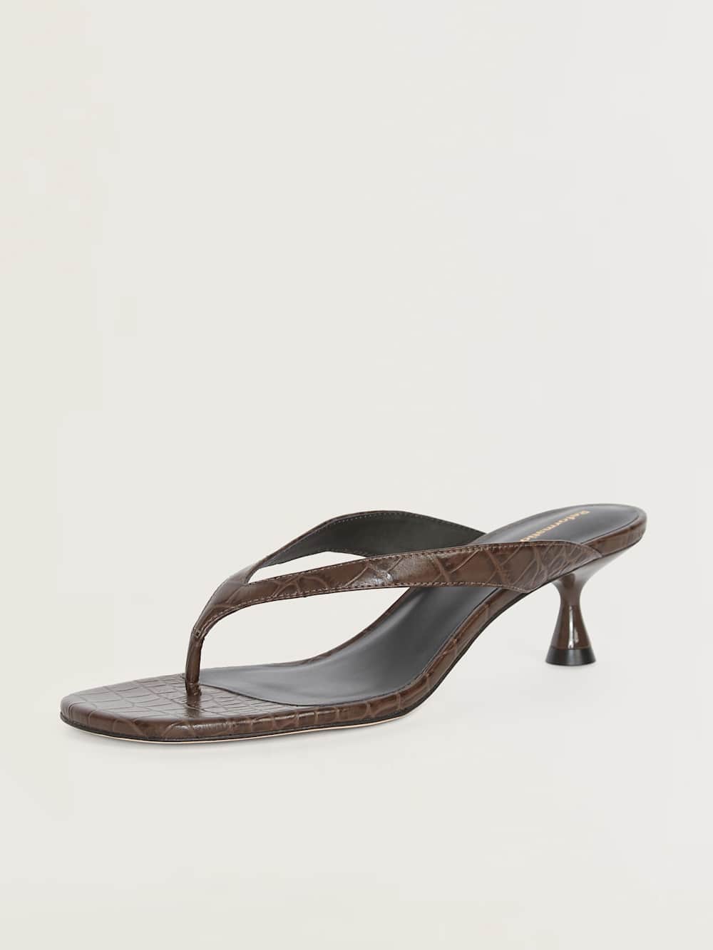Reformation Sophie Heeled Sandal - Brown Croc-effect
