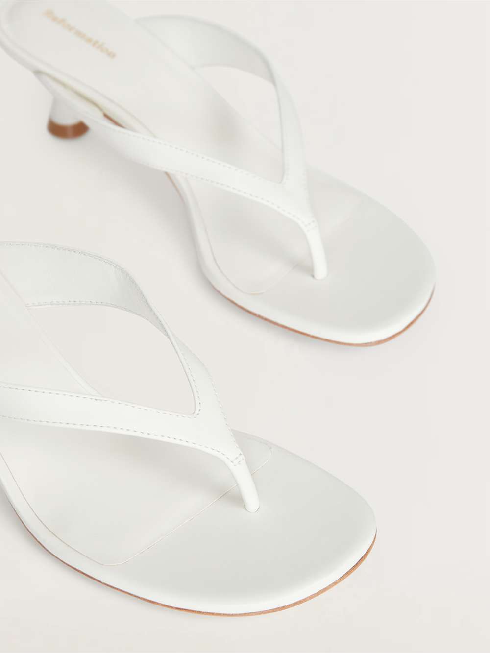 Reformation Sophie Heeled Sandal - White Leather