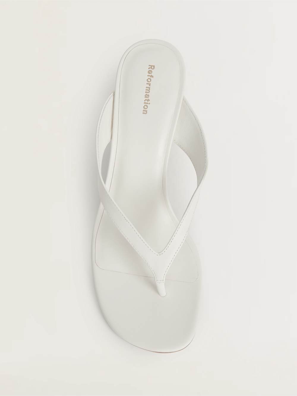 Reformation Sophie Heeled Sandal - White Leather
