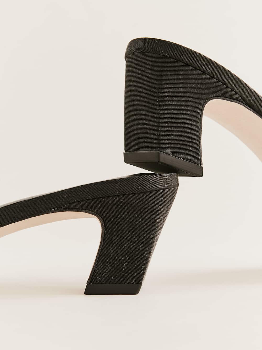 Reformation Scout Heeled Sandal - Black Rhinestone Mesh