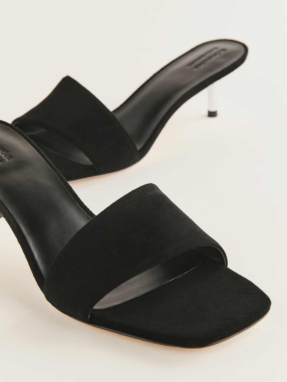 Reformation Hartzell Heeled Sandal - Black Suede