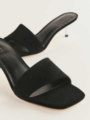 Reformation Hartzell Heeled Sandal - Black Suede