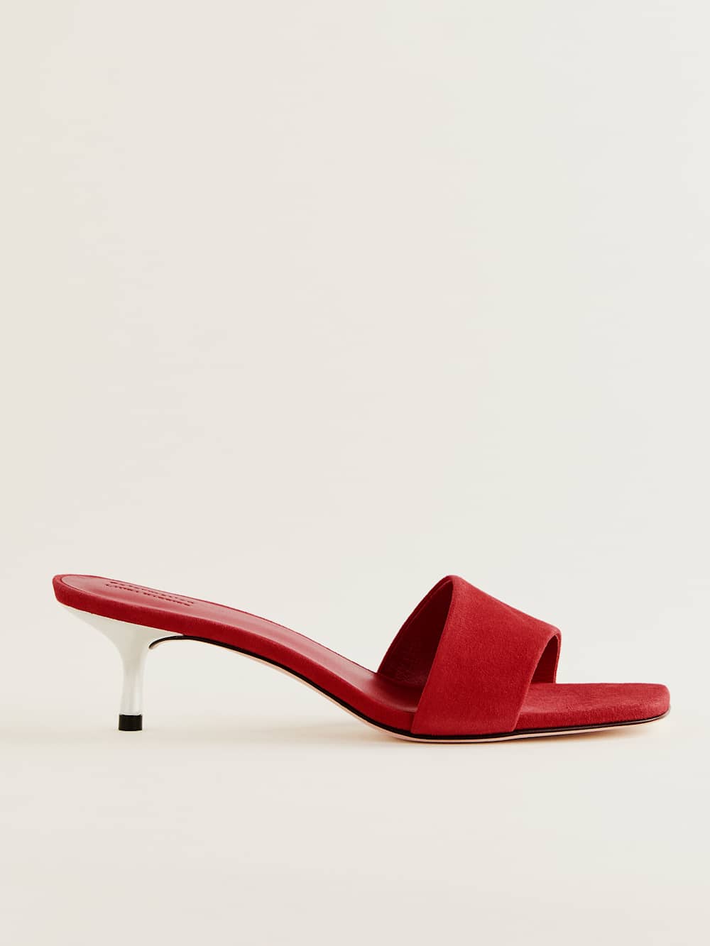 Reformation Hartzell Heeled Sandal - Lipstick Suede