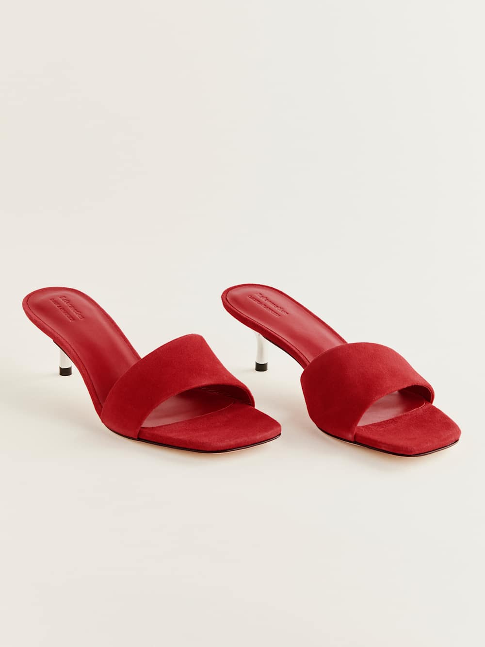 Reformation Hartzell Heeled Sandal - Lipstick Suede
