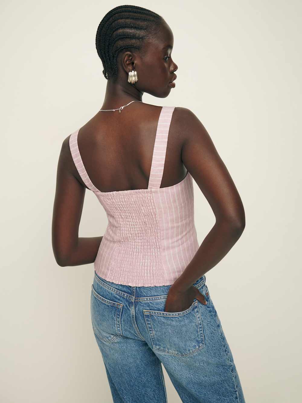 Reformation Balia Linen Top - Babygirl Stripe