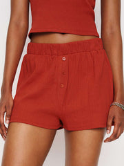 Reformation Giselle Pointelle Knit Two Piece - Sundried Tomato