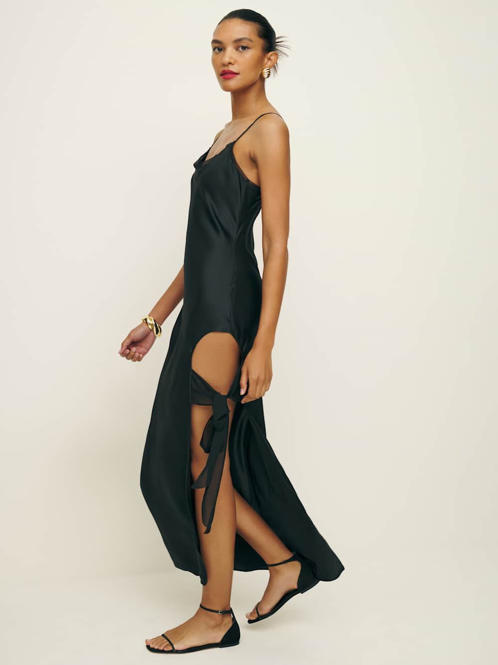 Reformation Malorie Silk Dress - Black