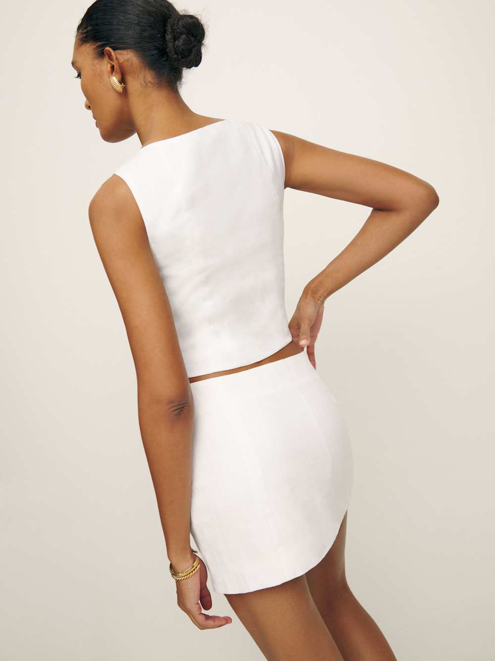 Reformation Petites Grace Linen Two Piece - White