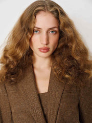Reformation James Relaxed Blazer - Brown Check