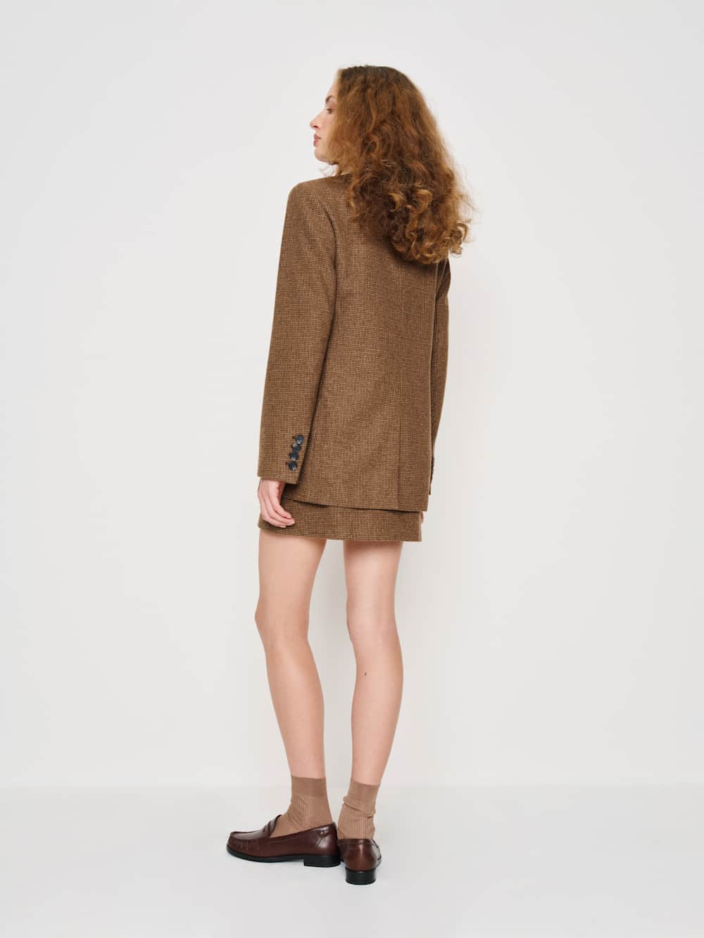 Reformation James Relaxed Blazer - Brown Check