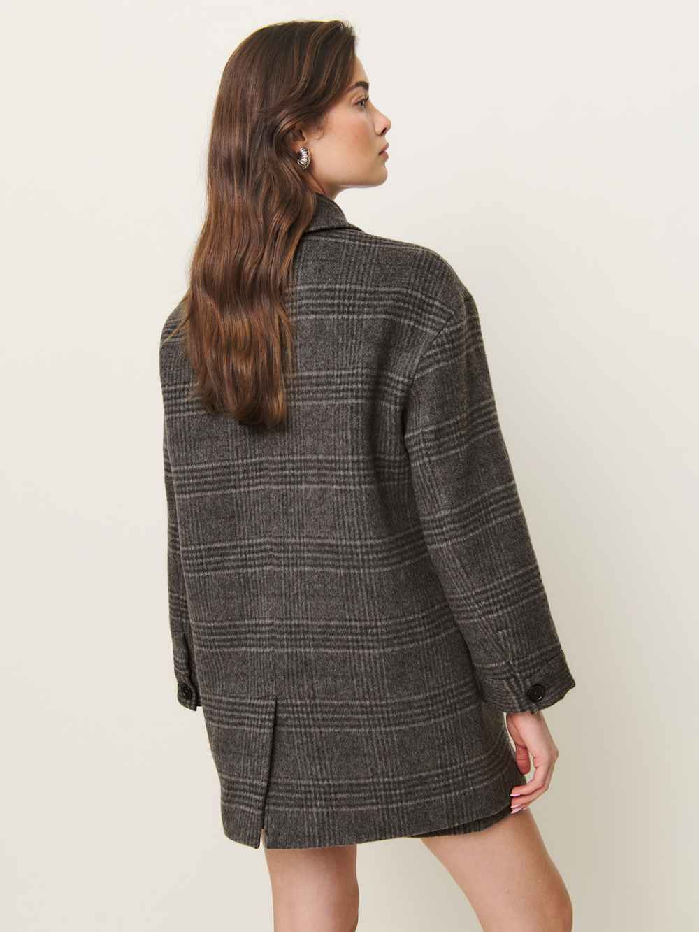 Reformation Irene Jacket - Charcoal Plaid