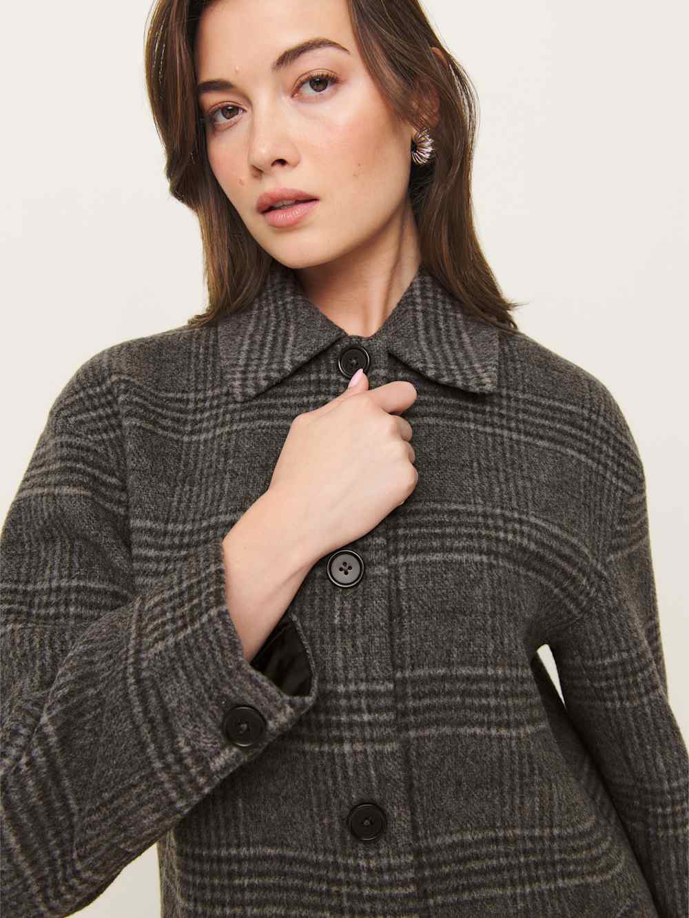 Reformation Irene Jacket - Charcoal Plaid