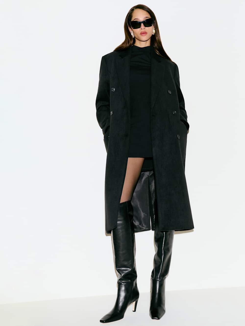 Reformation Lucas Coat - Black