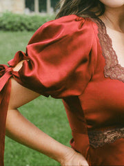 Reformation Stella Silk Dress - Crimson Clover