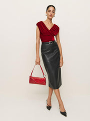 Reformation Amelia Knit Top - Red Velvet