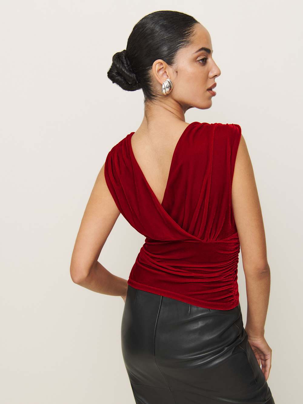 Reformation Amelia Knit Top - Red Velvet