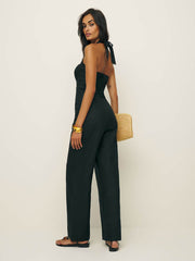 Reformation Malika Linen Jumpsuit - Black