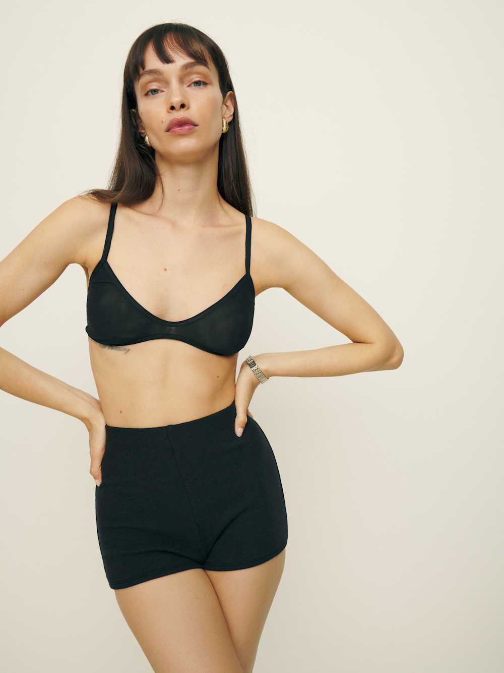 Reformation Brosious Knit Bra - Black